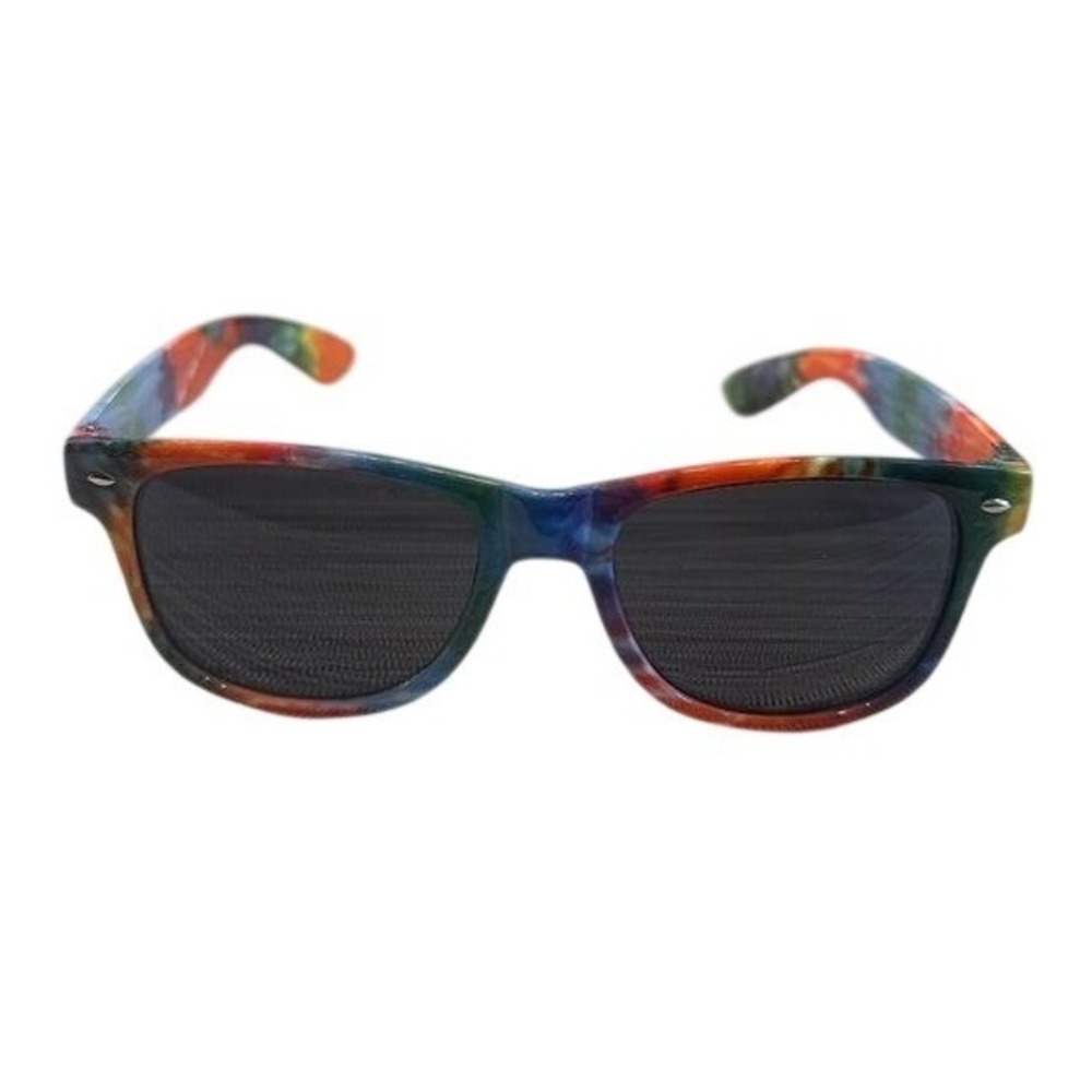 Rainbow Tie Dye Wayfarer Sunglasses UV400 Multi Color Retro Festival Eyewear